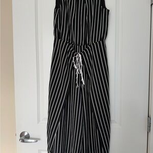 Black and White Striped Jumpsuit